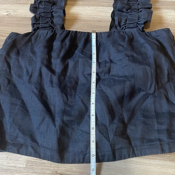 Frame Ruffle Strap Sleeveless Top Black womens XS Feminine Lightweight Lined - Picture 7 of 12